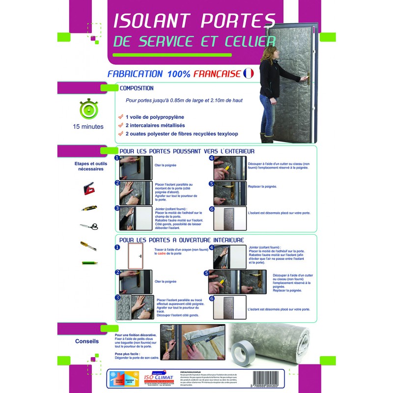 Promo Kit Isolation Porte De Service - Anti Froid, Anti Courant D